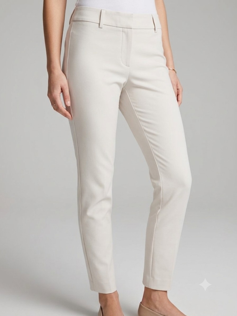 Alice + Olivia Employed Cream Off-White Trousers Ankle Pants Sz 8 Made in USA